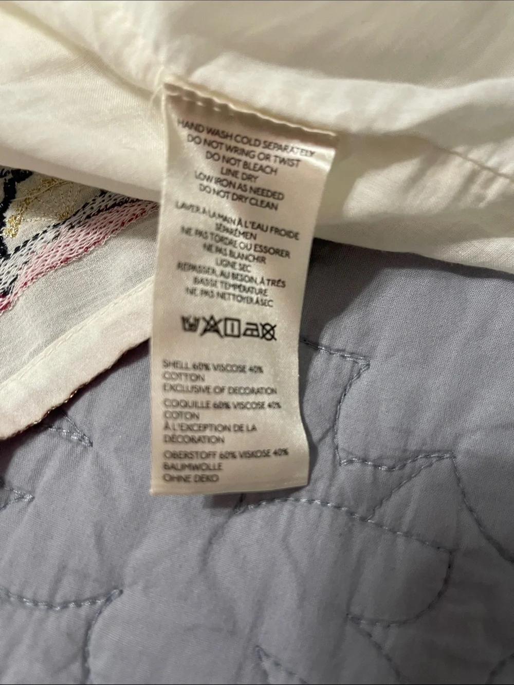 Free People Ivory Midi Dress with Red Embroidery